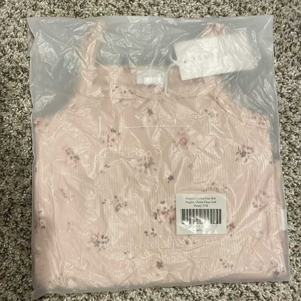 Jamie Kay petite fleur soft peony fine rib singlet 3yr